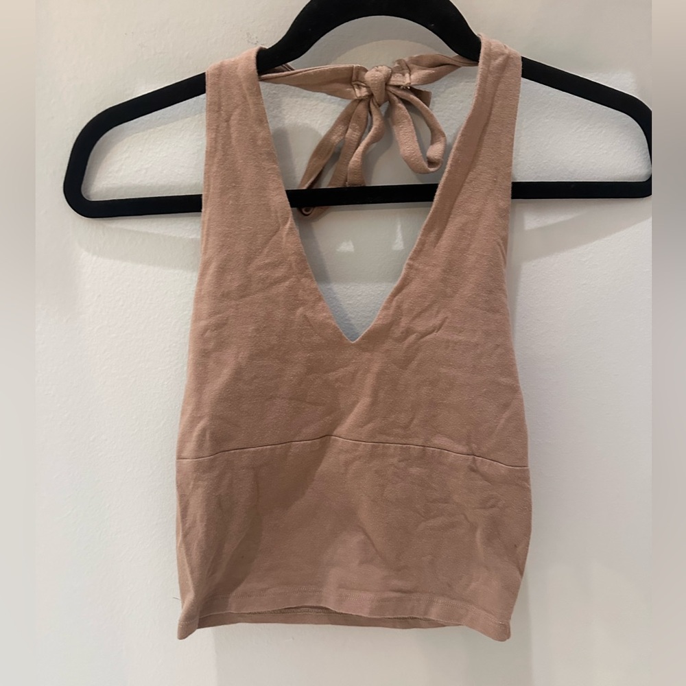 Tan Hollister Halter Top